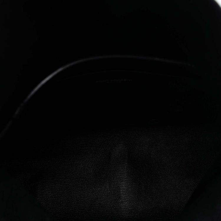 Pre Owned Saint Laurent Paris Black Lambskin Monogram Cassandre Envelope Messenger Bag