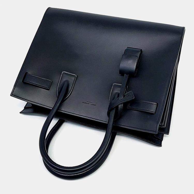 Pre Owned Saint Laurent Paris Black Leather  Sac de Jour Baby (421863)