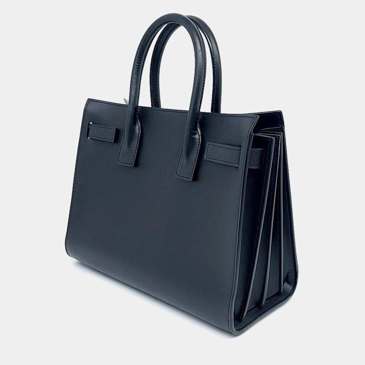 Pre Owned Saint Laurent Paris Black Leather  Sac de Jour Baby (421863)