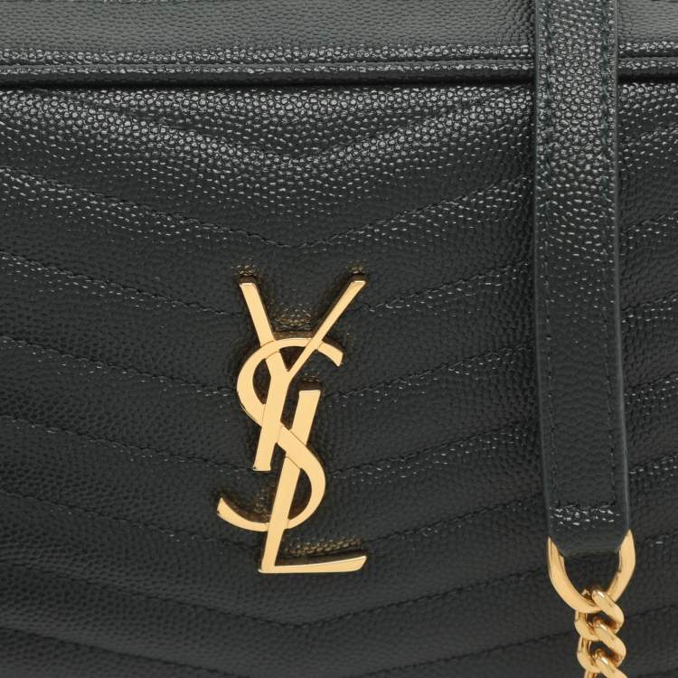 Pre Owned Saint Laurent Lou Green Quilted Leather Camera Crossbody Bag