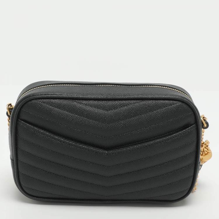 Pre Owned Saint Laurent Lou Green Quilted Leather Camera Crossbody Bag