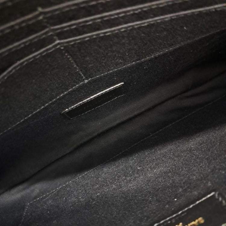 Pre Owned Saint Laurent Paris Black Monogram Clutch New Medium (559193)