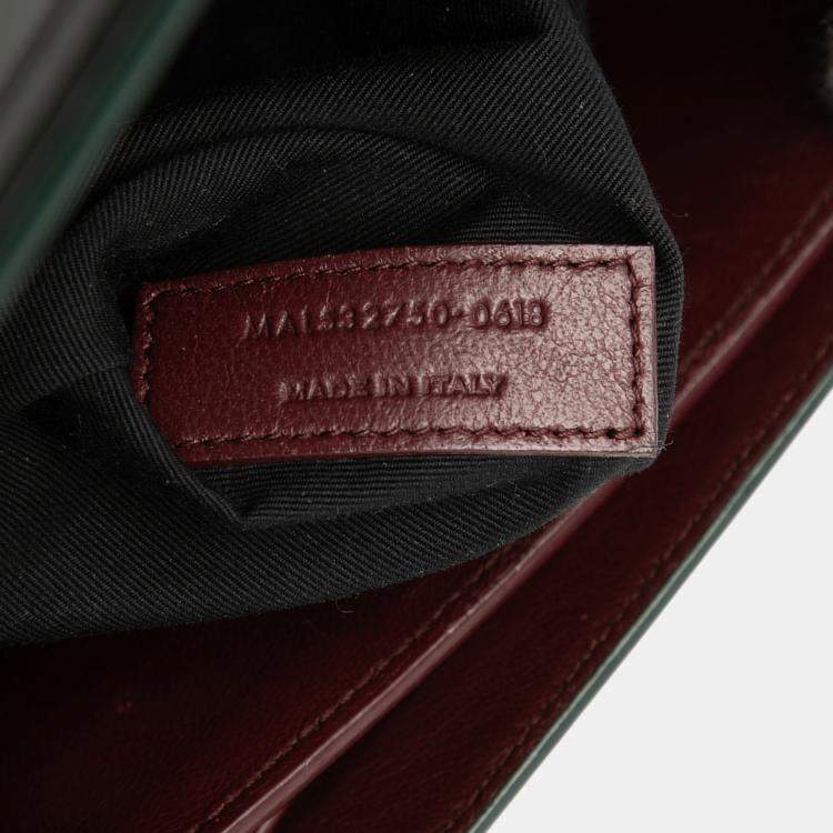 Pre Owned Saint Laurent Paris Green Smooth Calfskin Monogram Cassandra Clasp Bag