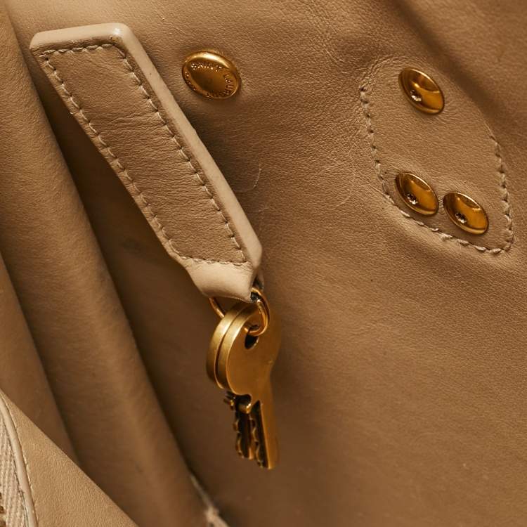 Pre Owned Saint Laurent Classic Sac De Jour Baby Beige Leather Tote