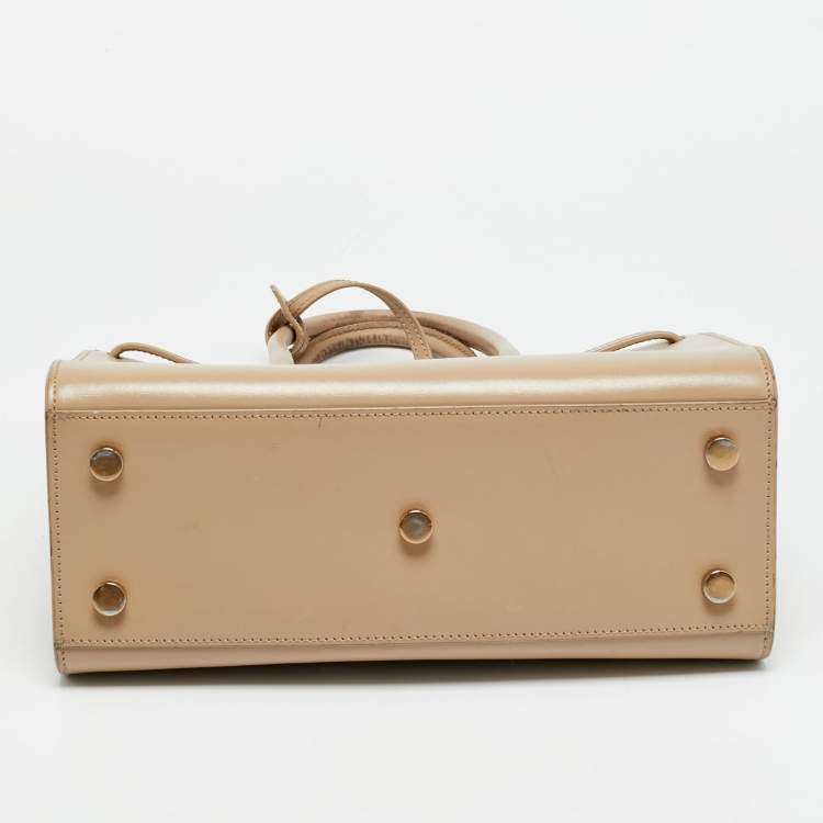 Pre Owned Saint Laurent Classic Sac De Jour Baby Beige Leather Tote