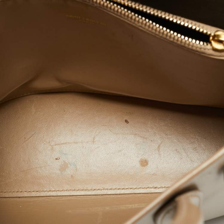 Pre Owned Saint Laurent Classic Sac De Jour Baby Beige Leather Tote