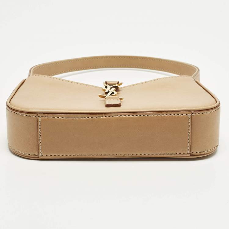 Pre Owned Saint Laurent LE 5 À 7 Mini Light Brown Leather Hobo