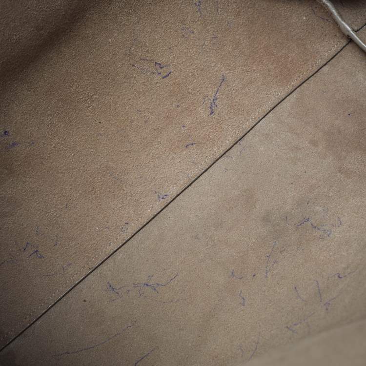 Pre Owned Saint Laurent East West Shopping Beige Leather Tote