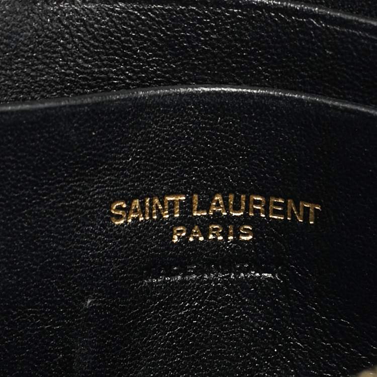 Pre Owned Saint Laurent Lou Mini Black Matelassé Leather Crossbody Bag