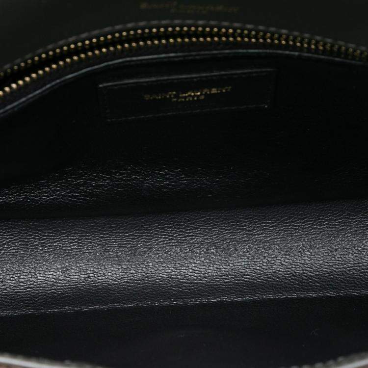 Pre Owned Saint Laurent Paris Brown Crushed Velvet Monogram Kate 99 Tassel Bag