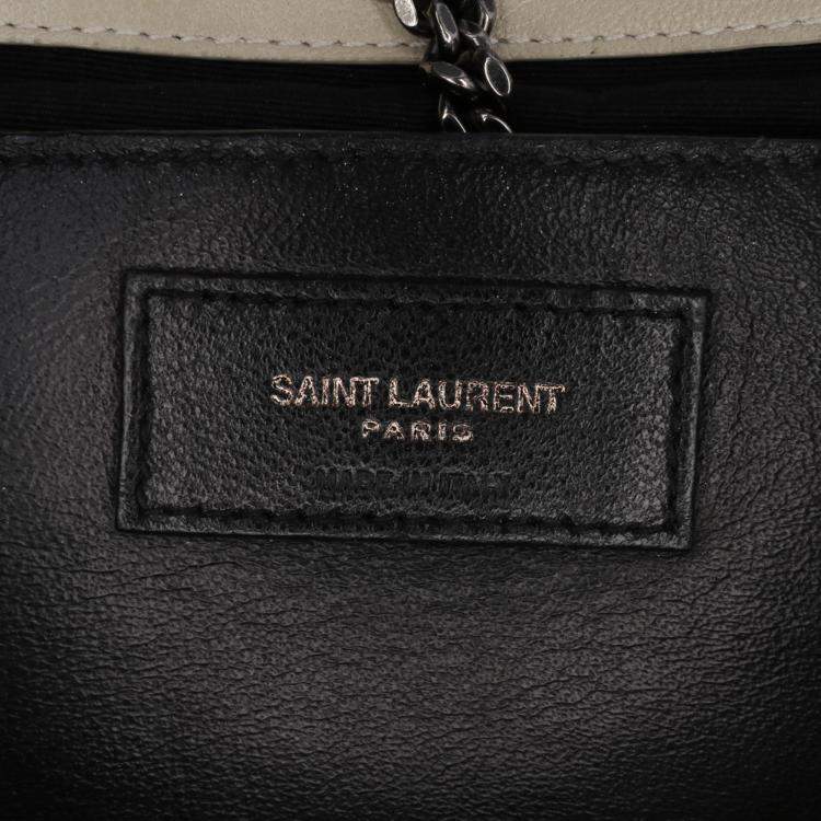 Pre Owned Saint Laurent Paris Brown Small Chevron Lambskin Monogram Nolita Shoulder Bag