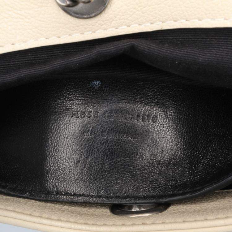 Pre Owned Saint Laurent Paris Brown Small Chevron Lambskin Monogram Nolita Shoulder Bag