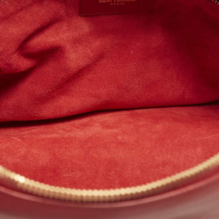 Pre Owned Saint Laurent Classic 6 Red Leather Duffle Bag