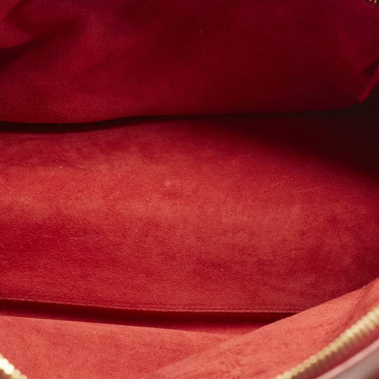 Pre Owned Saint Laurent Classic 6 Red Leather Duffle Bag