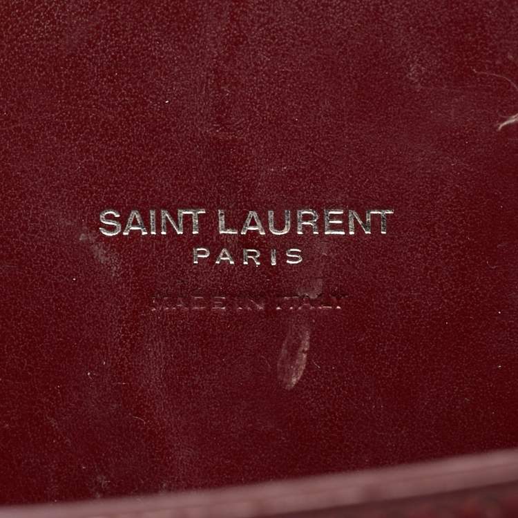 Pre Owned Saint Laurent Classic Sac De Jour Nano Red Croc Embossed Leather Tote