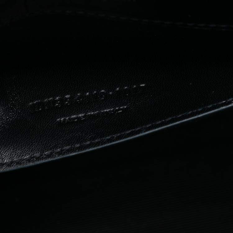 Pre Owned Saint Laurent Paris Black Medium Croc Embossed Leather Kate Tassel Crossbody