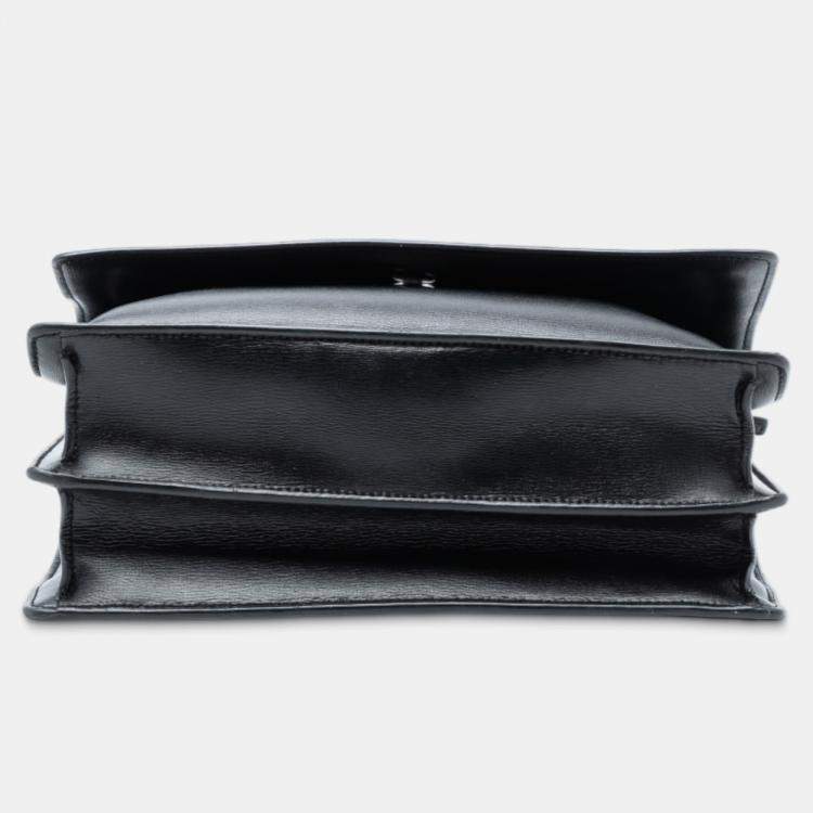 Pre Owned Saint Laurent Paris Black Large Calfskin Monogram Sunset Crossbody