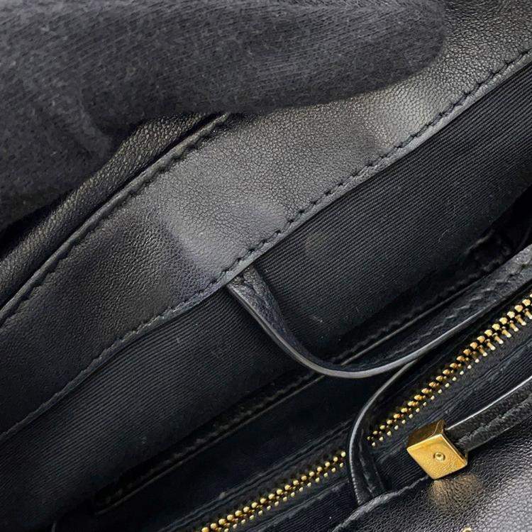 Pre Owned Saint Laurent Paris Jamie 4.3 Chain Shoulder Bag Black Lambskin Size Small