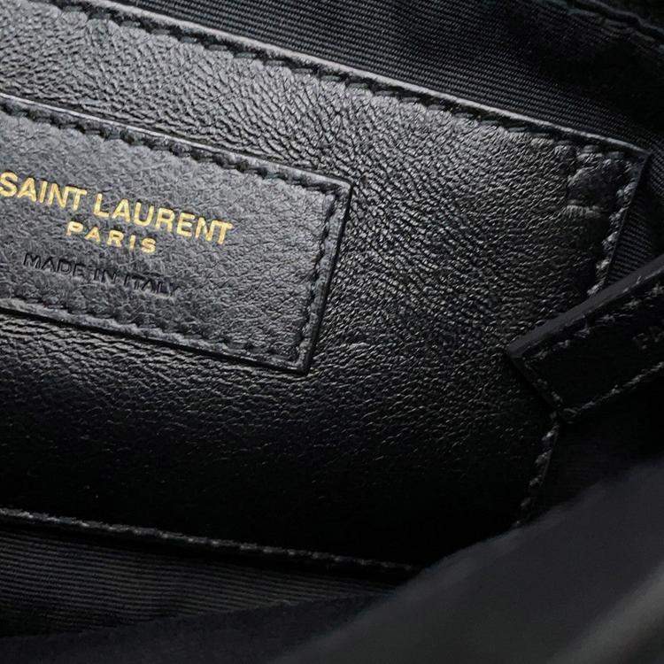 Pre Owned Saint Laurent Paris Jamie 4.3 Chain Shoulder Bag Black Lambskin Size Small