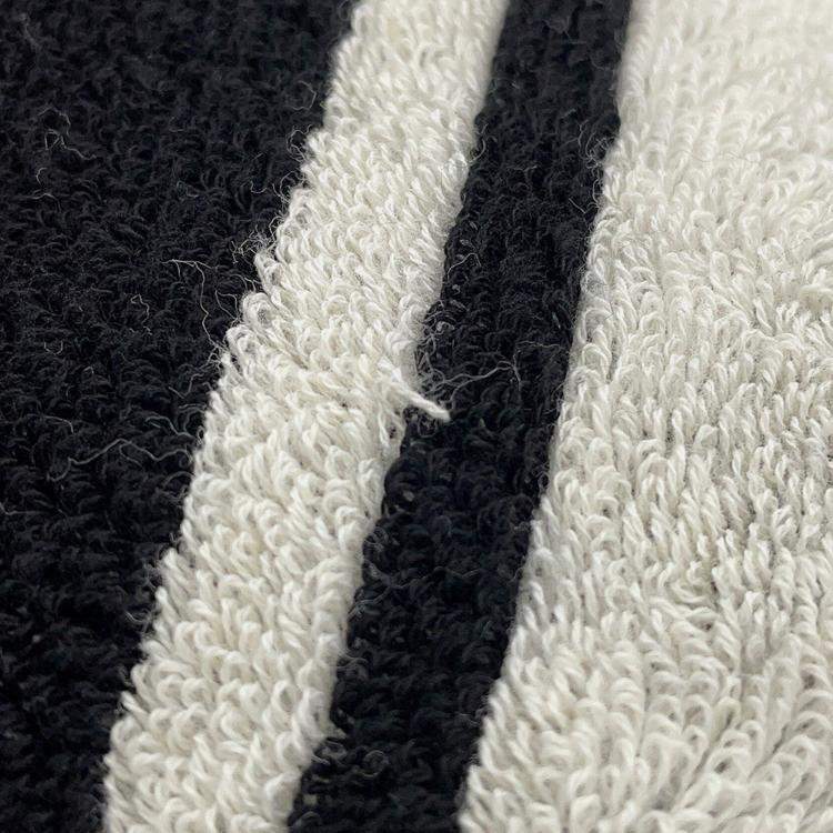 Pre Owned Saint Laurent Paris Rive Gauche Towel Tote Bag White/Black Cotton