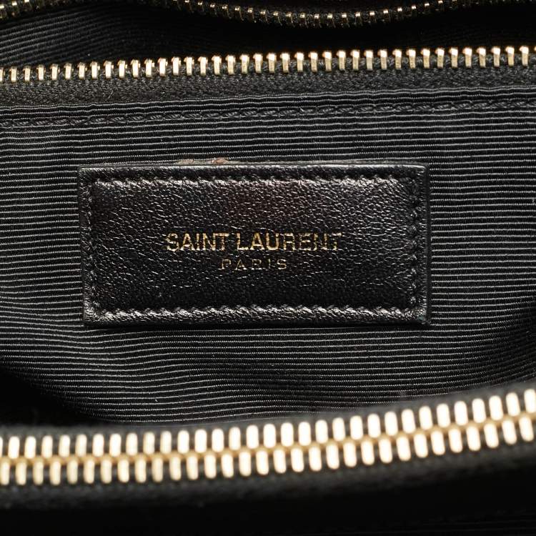 مملوكة مسبقًا Saint Laurent Monogram Black Chevron Leather Tote