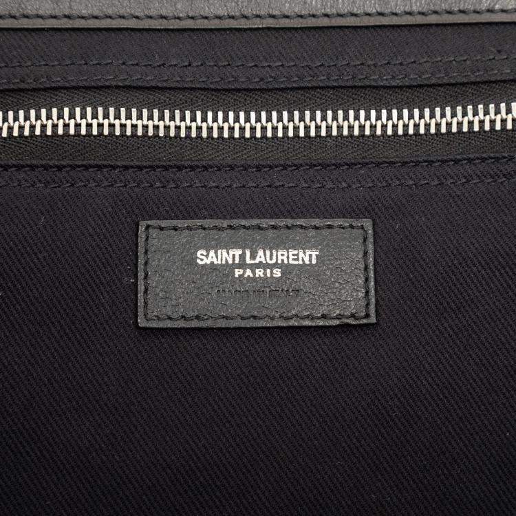 Pre Owned Saint Laurent Paris Black Large Smooth Calfskin Rive Gauche Tote