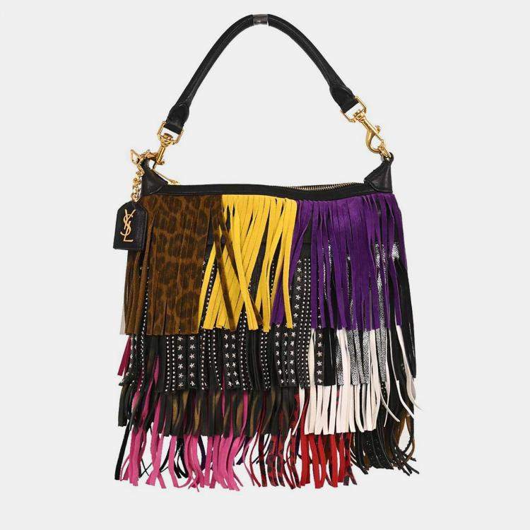 مملوكة مسبقًا Saint Laurent Black Emmanuelle Fringe Handbag