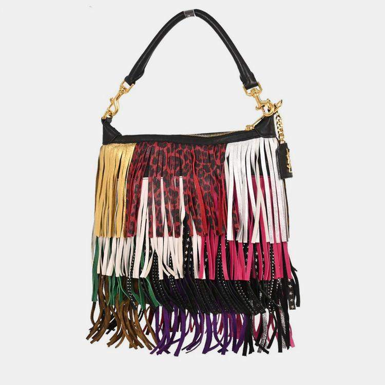 مملوكة مسبقًا Saint Laurent Black Emmanuelle Fringe Handbag