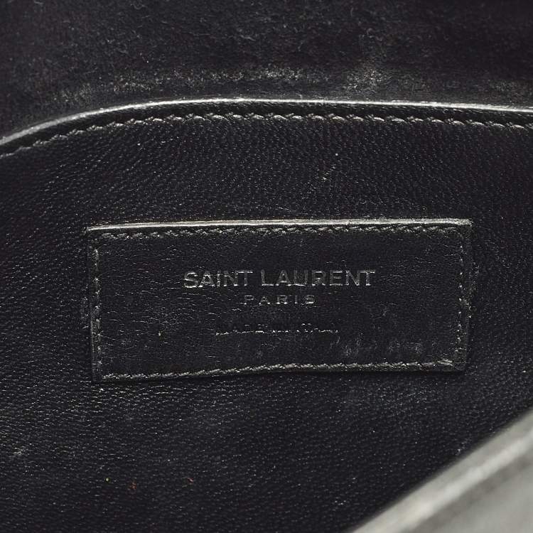 Pre Owned Saint Laurent Kim Tassel Black Leather Crossbody Bag