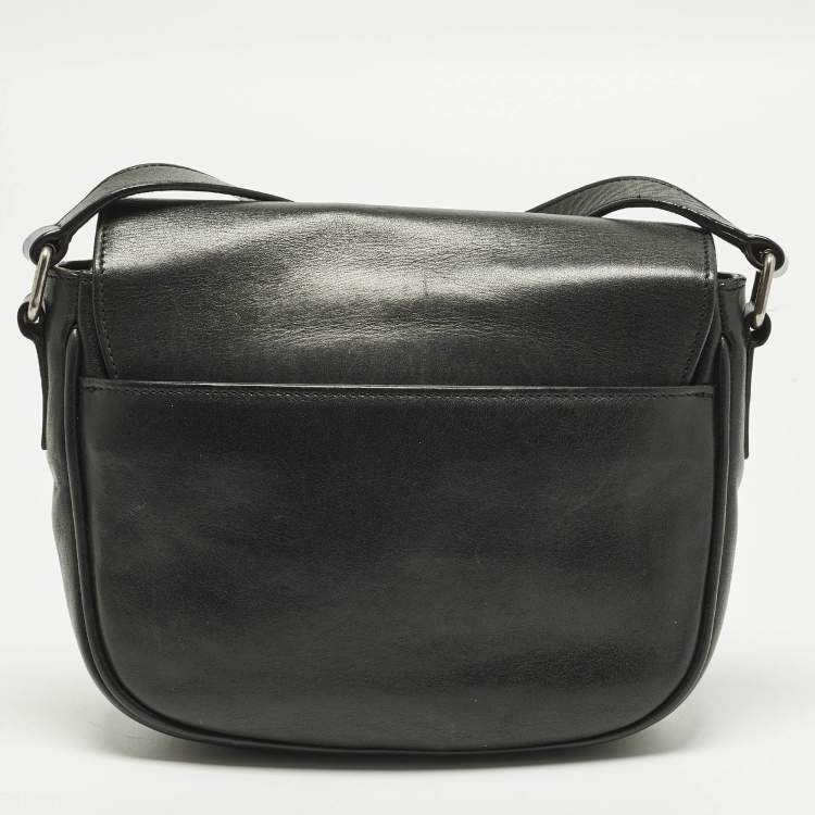 Pre Owned Saint Laurent Kim Tassel Black Leather Crossbody Bag