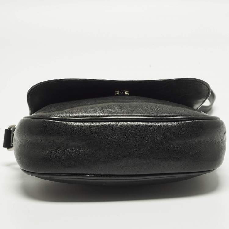 Pre Owned Saint Laurent Kim Tassel Black Leather Crossbody Bag