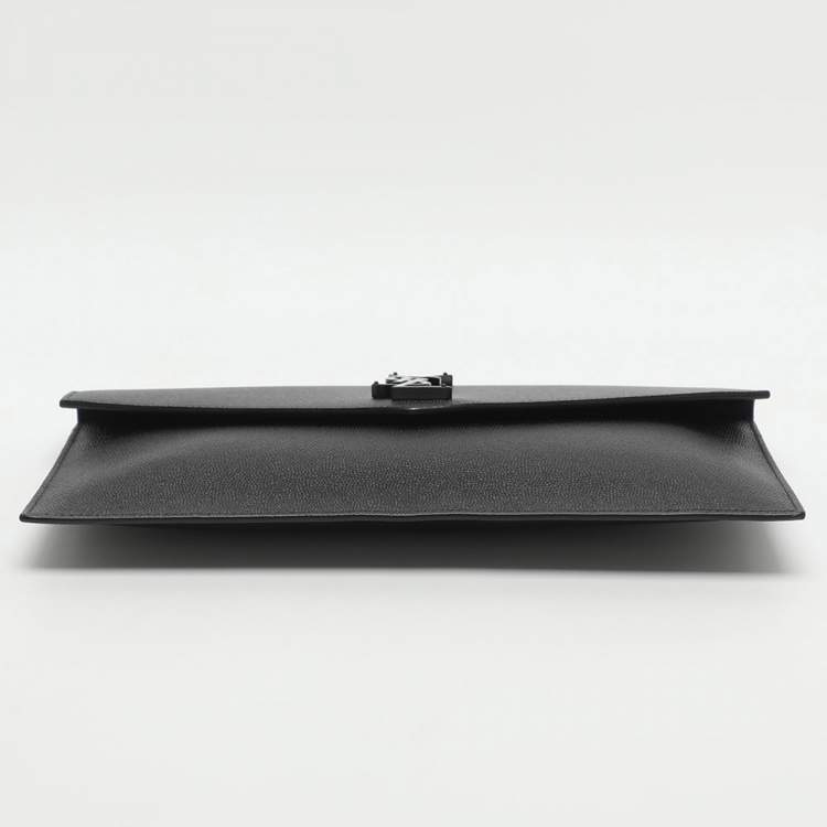 مملوكة مسبقًا Saint Laurent Uptown Black Leather Clutch