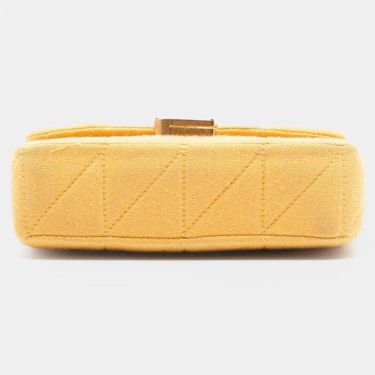 Pre Owned Saint Laurent Paris Yellow Mini Jersey Wool Patchwork Jamie Crossbody