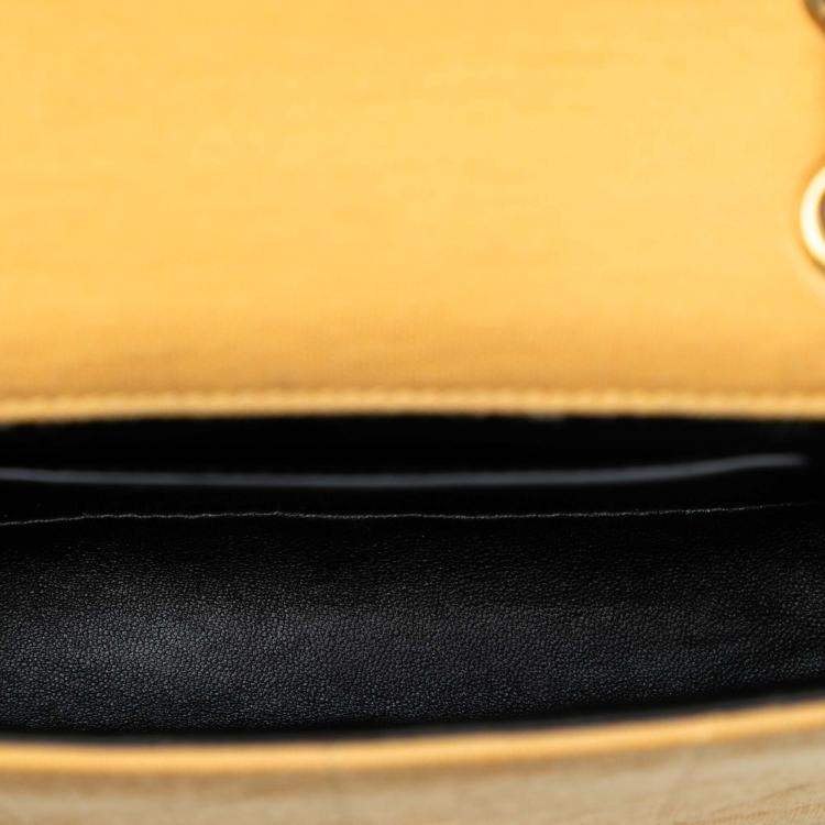 Pre Owned Saint Laurent Paris Yellow Mini Jersey Wool Patchwork Jamie Crossbody