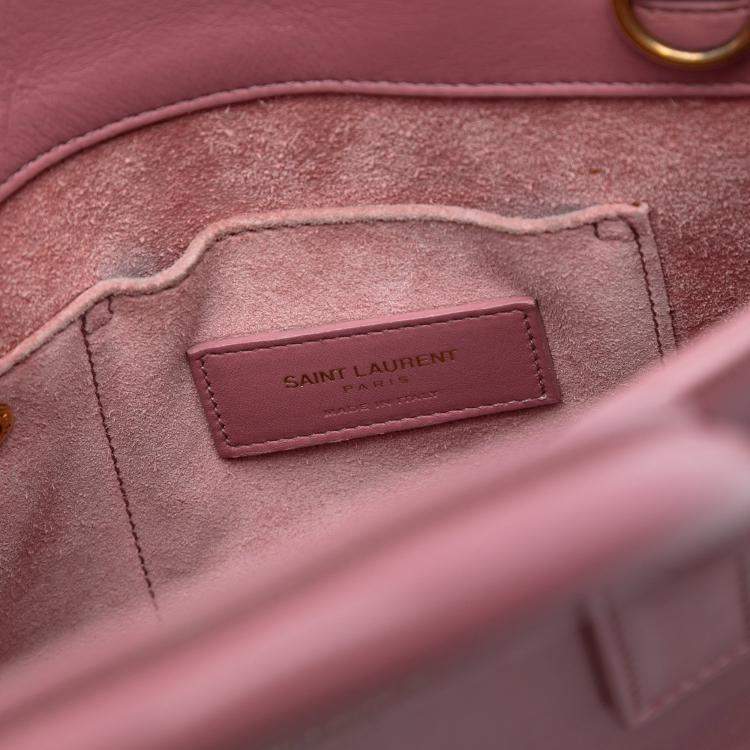 Pre Owned Saint Laurent Paris Pink Nano Leather Sac De Jour Satchel