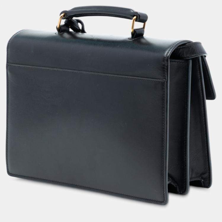 مملوكة مسبقًا Saint Laurent Paris Black Medium Leather High School Satchel