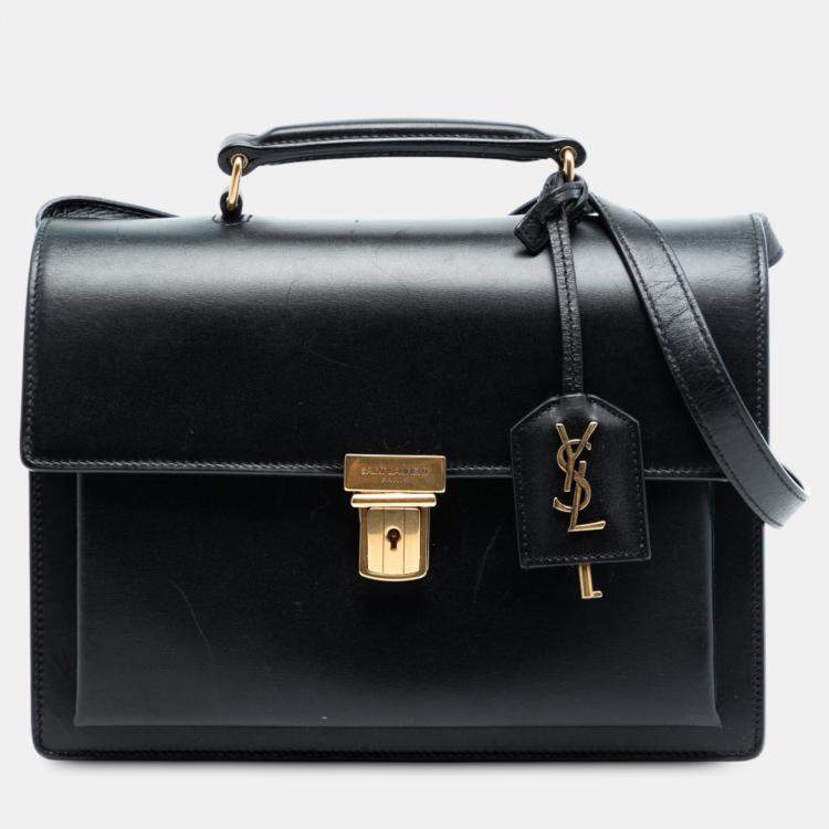 مملوكة مسبقًا Saint Laurent Paris Black Medium Leather High School Satchel