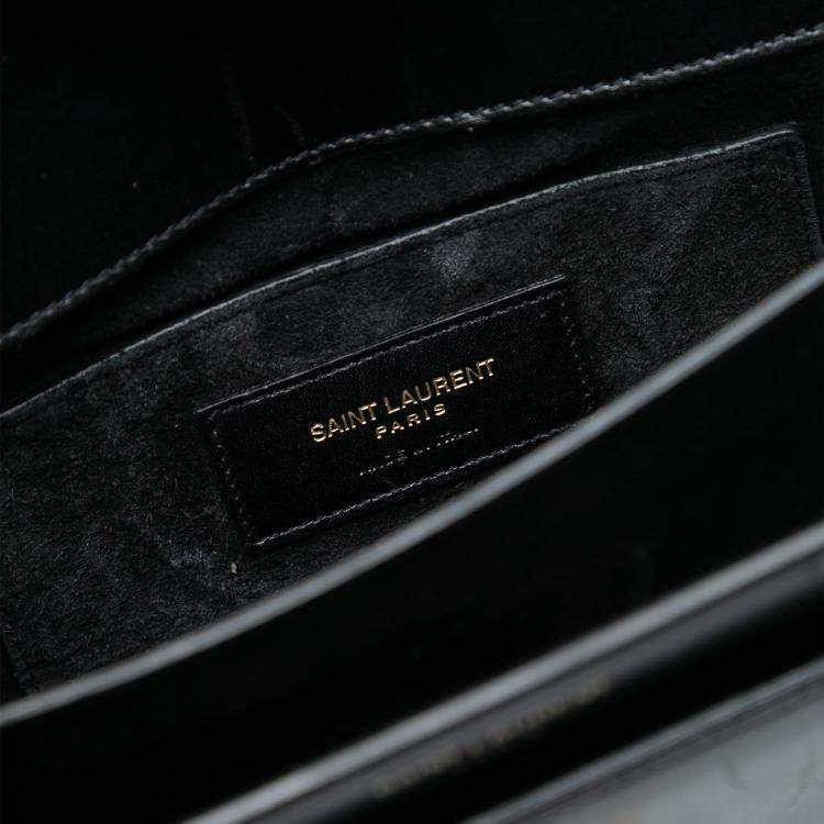 مملوكة مسبقًا Saint Laurent Paris Black Medium Leather High School Satchel