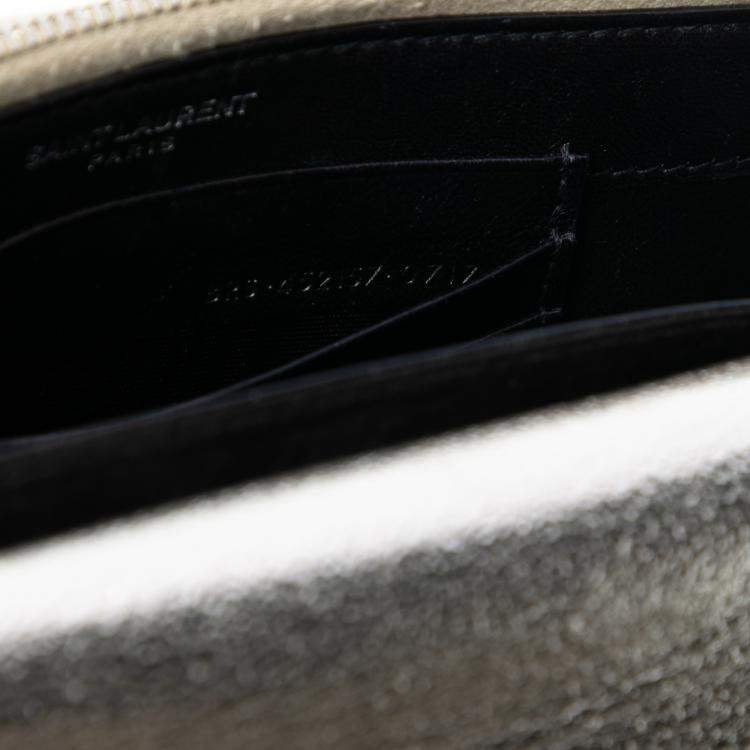 مملوكة مسبقًا Saint Laurent Paris Gold Metallic Calfskin Monogram Sunset Wallet on Chain