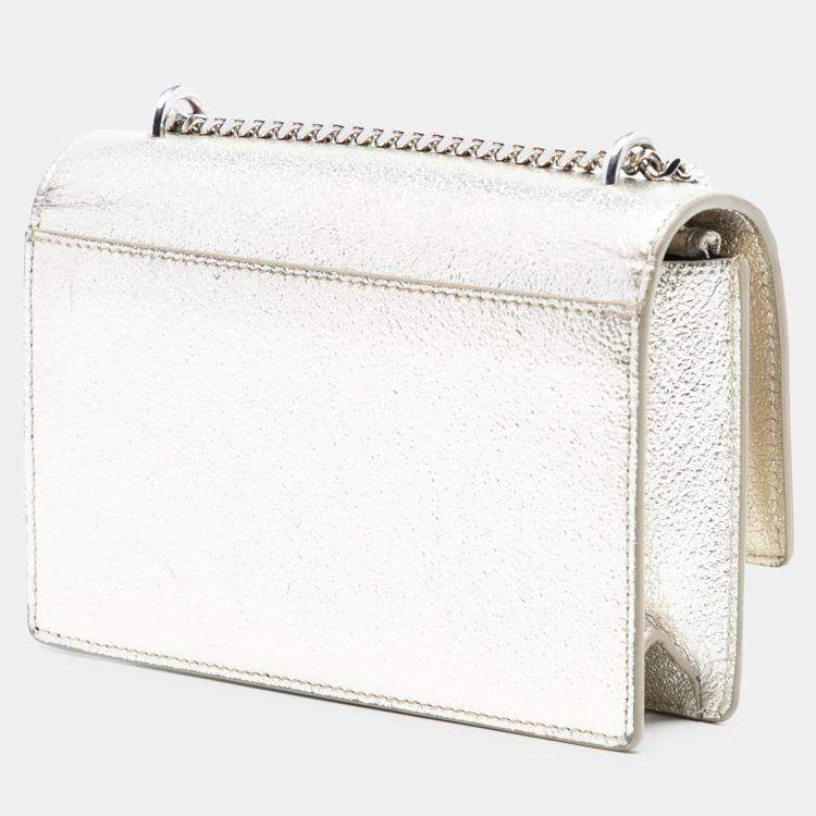 مملوكة مسبقًا Saint Laurent Paris Gold Metallic Calfskin Monogram Sunset Wallet on Chain