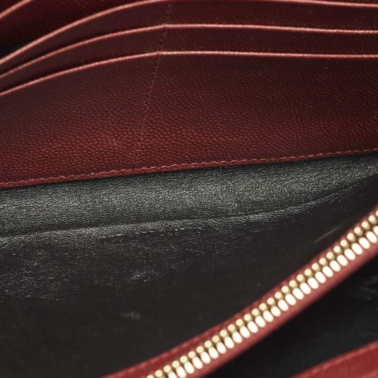 Pre Owned محفظة بسلسلة سان لوران كاساندر جلد ماتلاسيه أحمر
