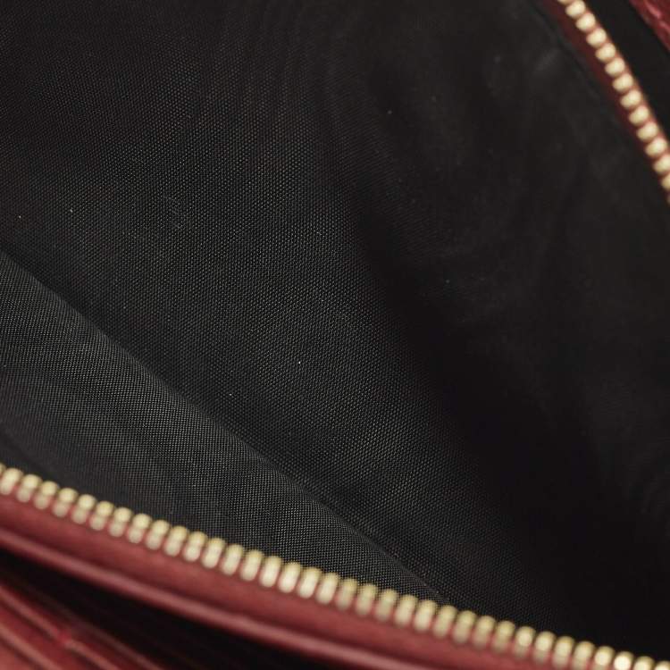 Pre Owned محفظة بسلسلة سان لوران كاساندر جلد ماتلاسيه أحمر