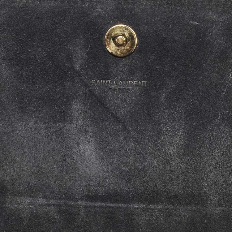 Pre Owned Saint Laurent Cassandre Black Patent Leather Clutch