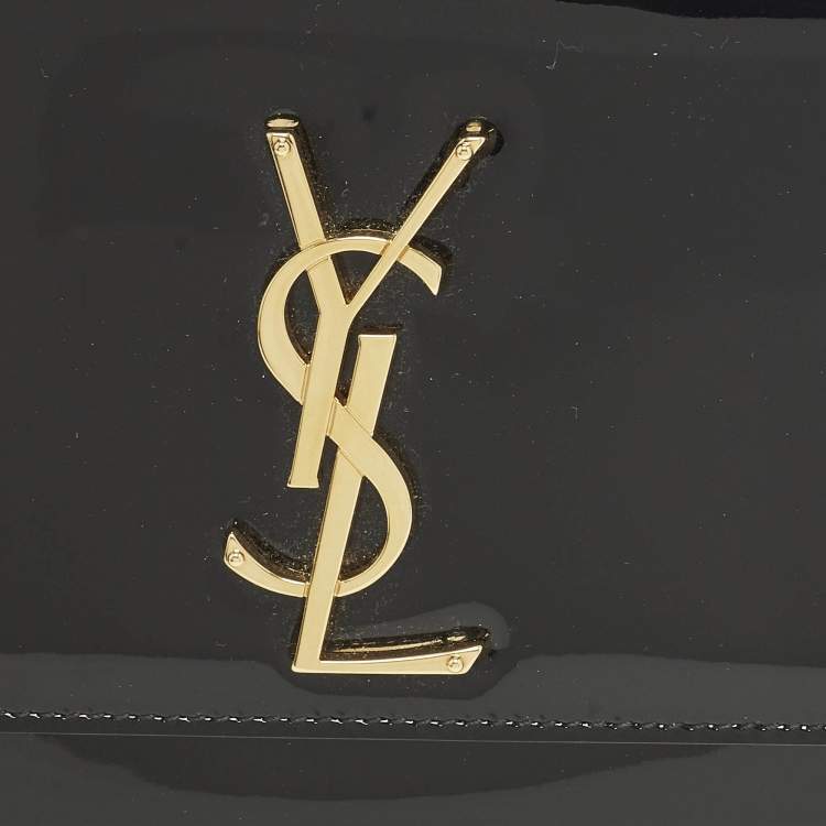 Pre Owned Saint Laurent Cassandre Black Patent Leather Clutch