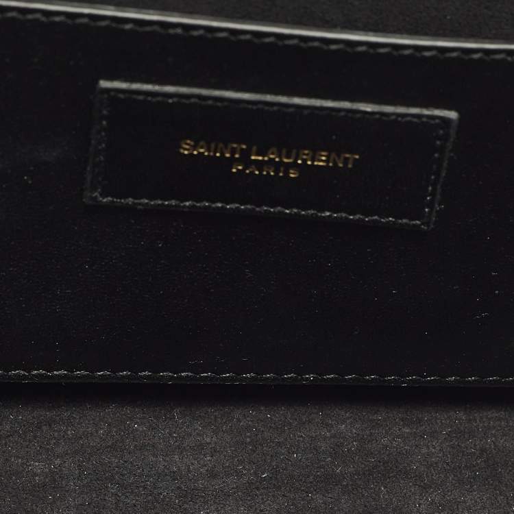 Pre Owned Saint Laurent Cassandre Black Patent Leather Clutch