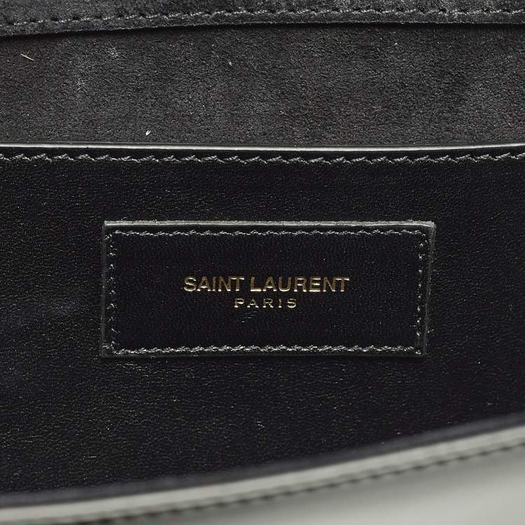 Pre Owned Saint Laurent Cassandre Black Patent Leather Clutch
