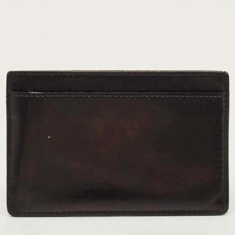 Pre Owned Saint Laurent Black Leather Card Holder