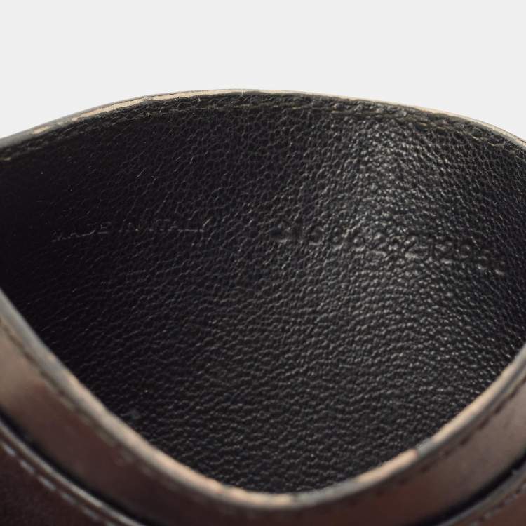 Pre Owned Saint Laurent Black Leather Card Holder