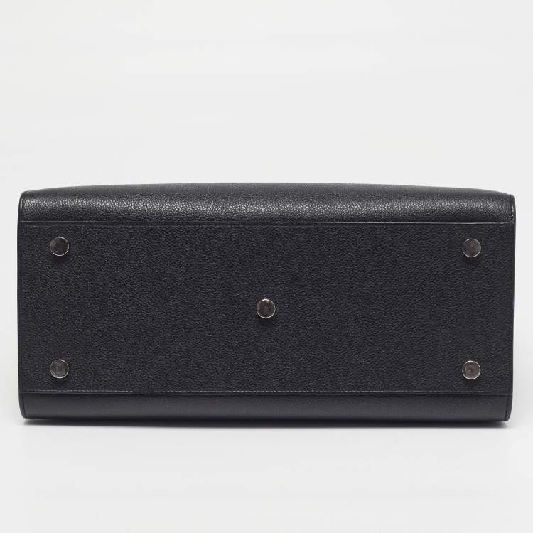 Pre Owned Saint Laurent Classic Sac De Jour Small Black/Cream Leather and Python Embossed Tote