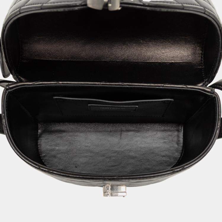 Pre Owned Saint Laurent Paris Black Quilted Lambskin Monogram June Box Bag